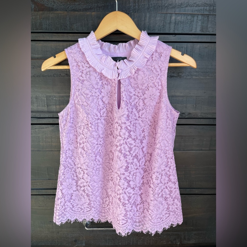 J. Crew Lace Ruffle Top - Picture 4 of 6